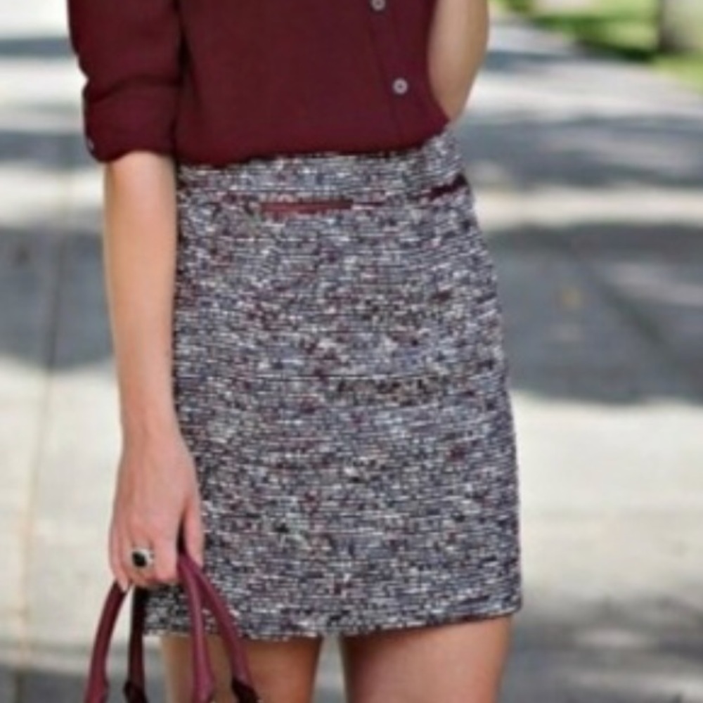 LOFT Tweed A-Line Skirt